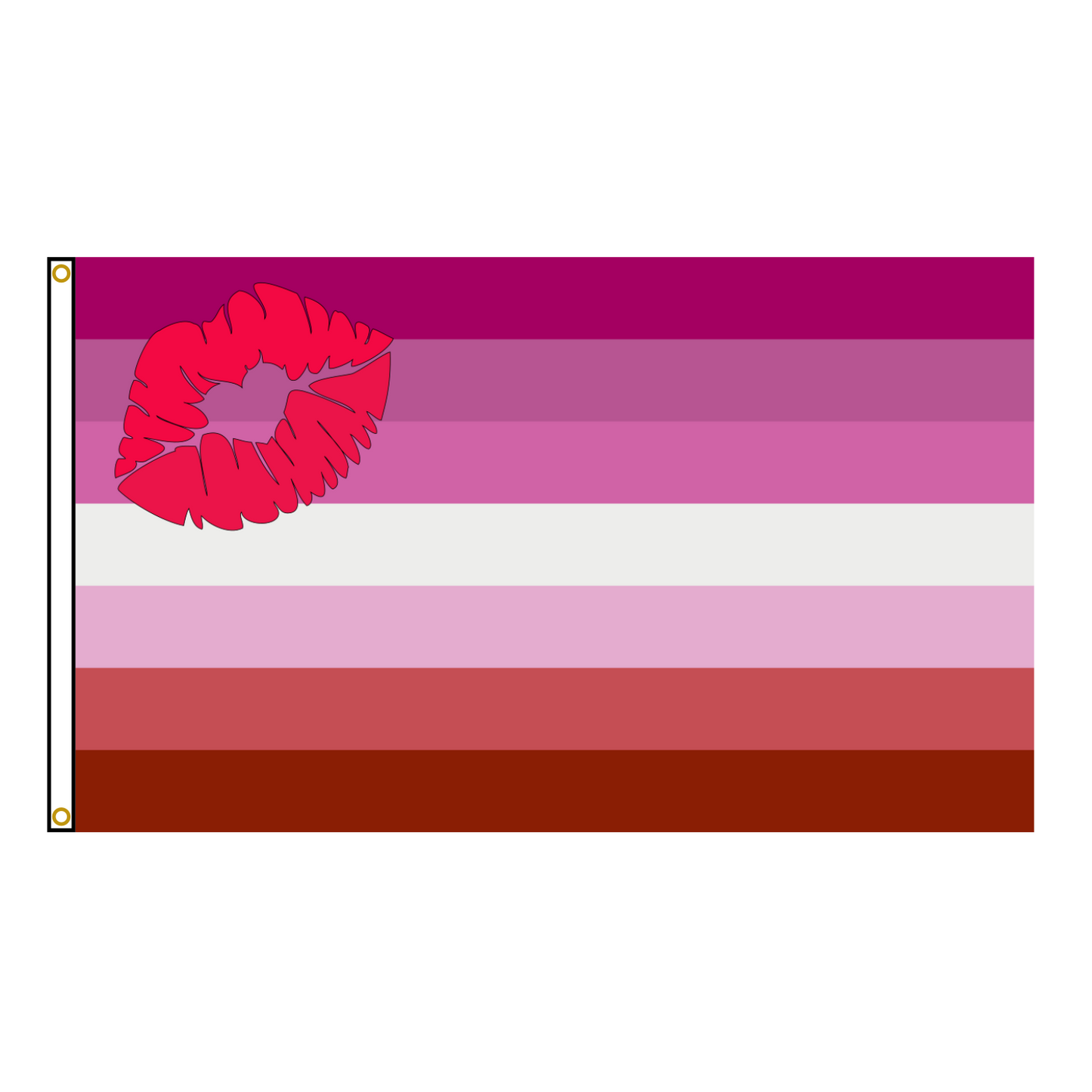Lesbian Pride Flag With Lipstick