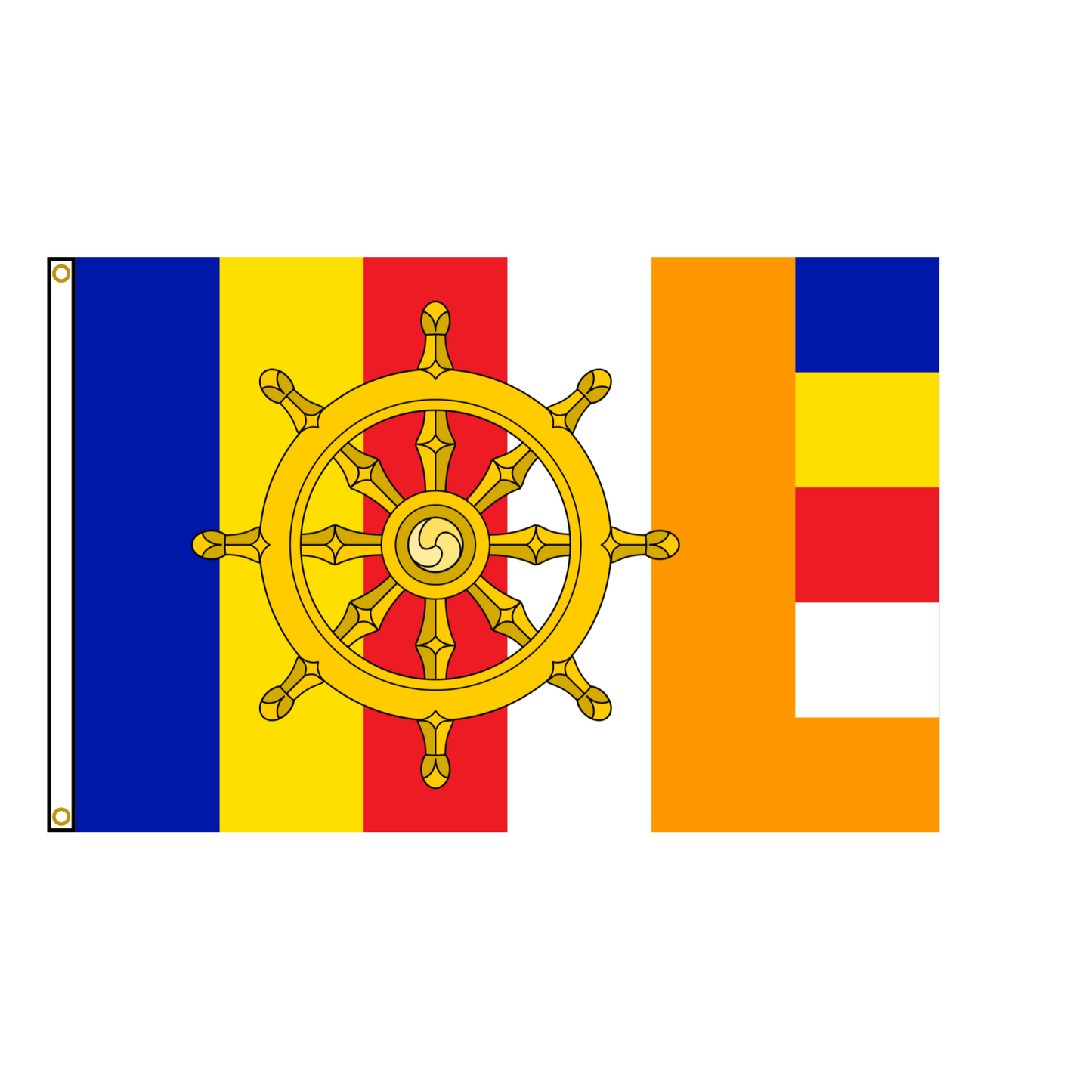 Dharmachakra Buddhism Flag