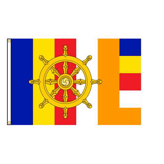 Dharmachakra Buddhism Flag