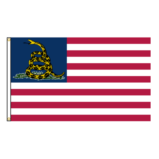 Gadsden on USA Flag - Don't Tread On Me