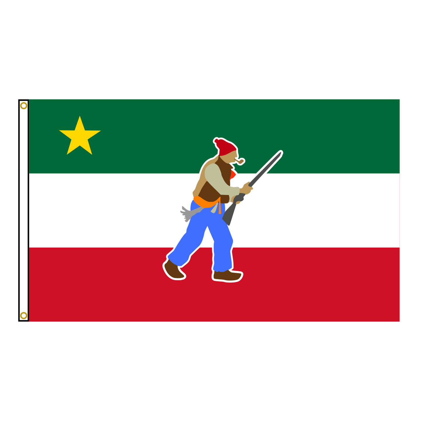 Drapeau des Patriotes - Tricolore Bas Canadien Avec Soldat